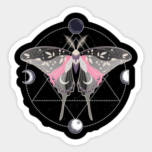 Demigirl Luna Moth Celestial Cottagecore LGBT Pride Flag Sticker